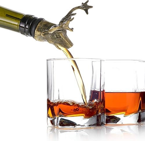 Vista 20 de Deer Head - Boquilla vertedora de vino, tapón de botella de vino de alce vintage para accesorios de bar, cumpleaños y boda bronce