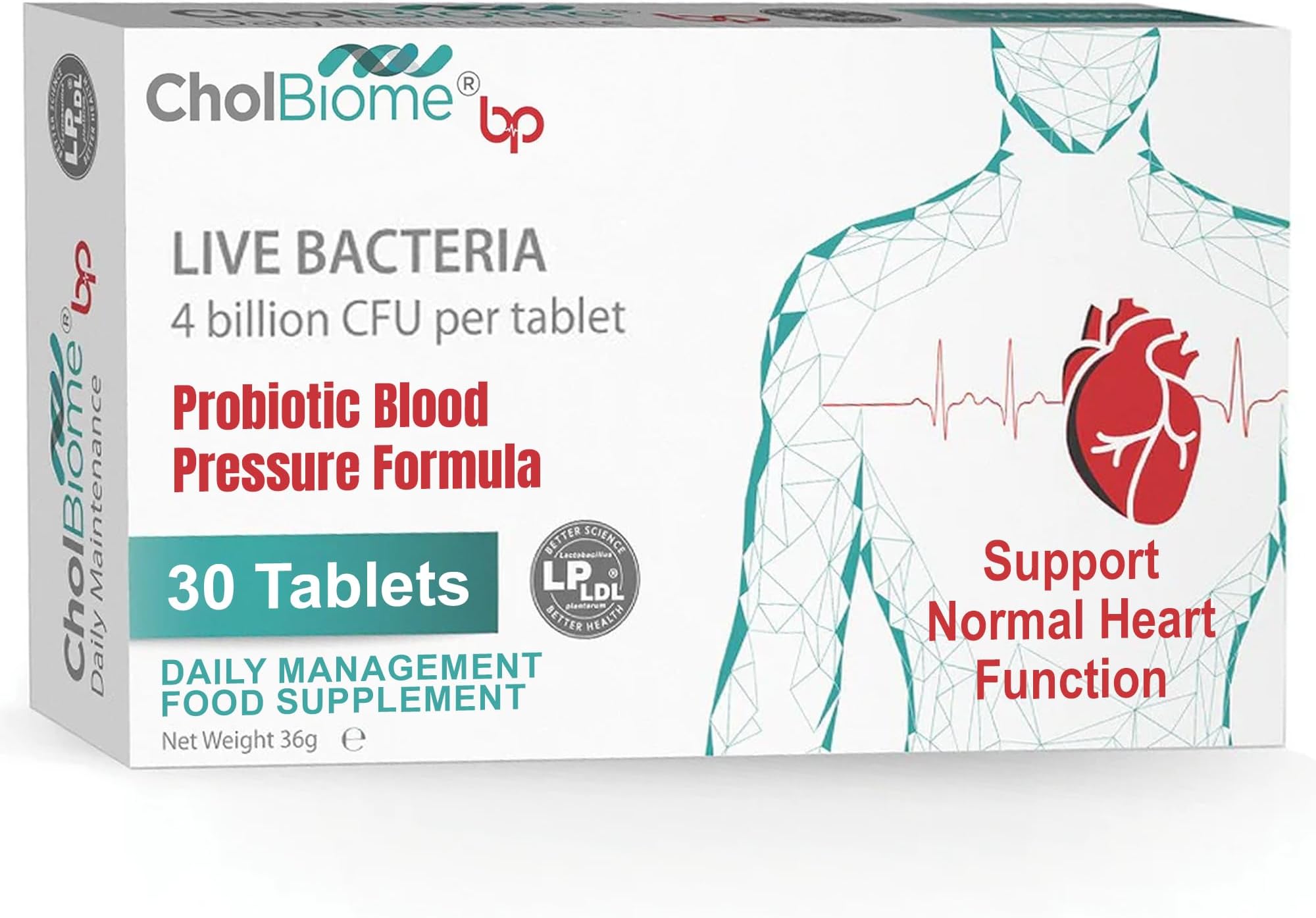 – BP Tablets - 30 Tabs, 4 Billion CFU/Serving Source Capsules, Probiotic Blood Pressure Control Supplement, Helps Lowering Cholestrol, Probiotics for Gut Health