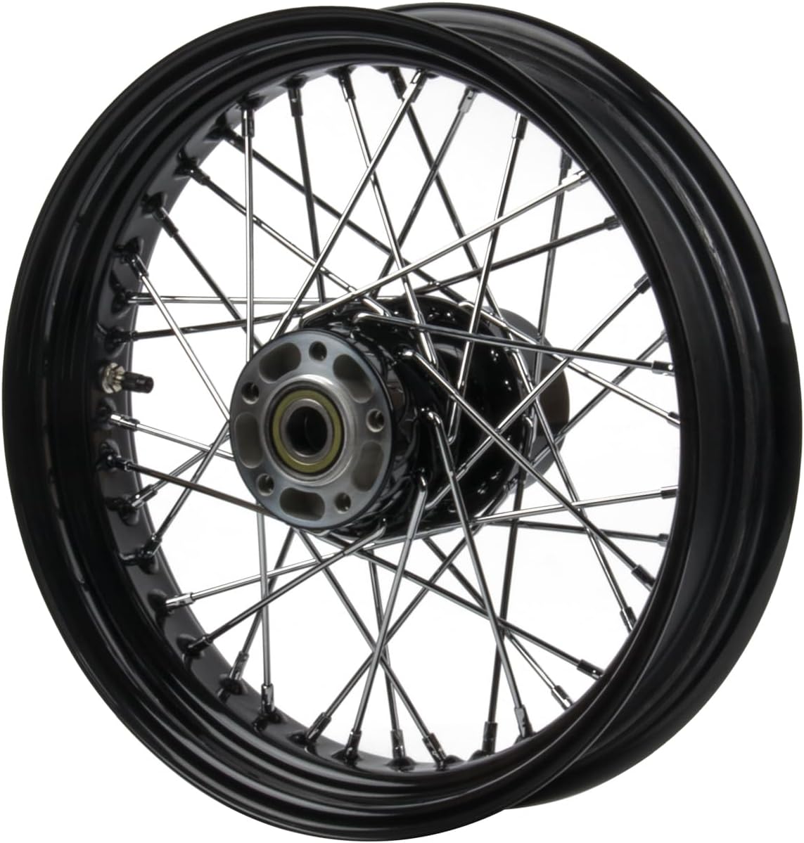 16x3.5" Front Wheel for '18-later Street Bob Softail Standard 16 Inch FXBB FXBBS FXST Black Tubeless Aluminum 40 Spokes Wheel Stock Replacement Parts (16x3.5 Front Black)