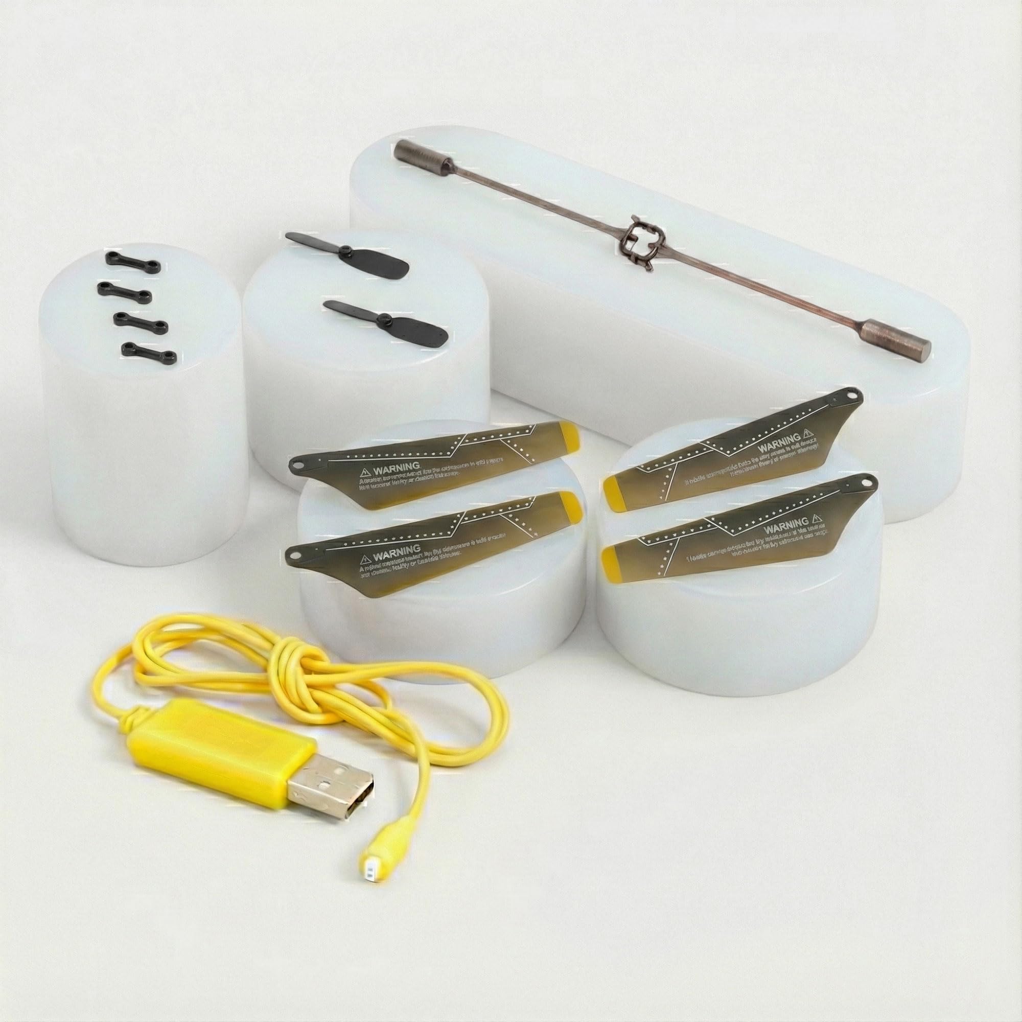 Syma Replacement Parts Set Crash Kit with USB Charging Cable for RC RC Helicopter Apache S109, S109G, Model Making Helicopter Including Rotor Blades, Connect Buckle, Stabiliser and Accessories for