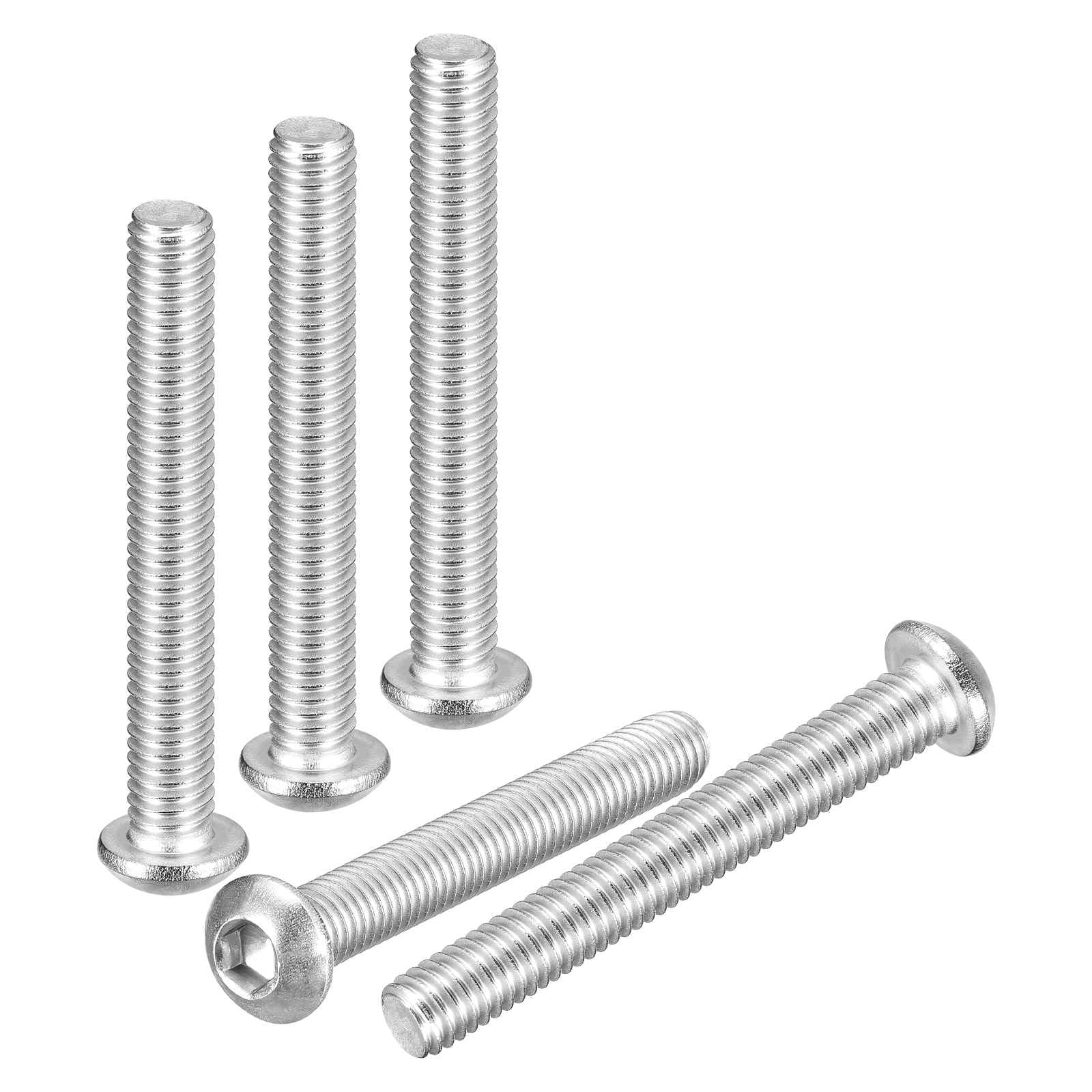DTGN M6-1x45mm Button Head Socket Cap Screws - 25Pack - Good for Road Bicycle, Mountain Bike, Auto, Motorcycle - 304 Stainless Steel Whitewashed - Hex Socket Drive Fasteners — image 1