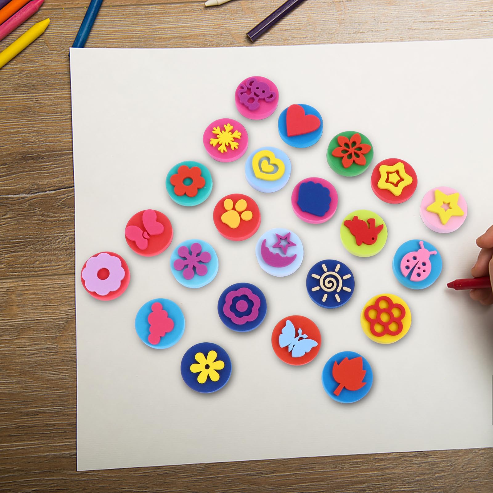 Graffiti Eva Stamps per Ragazzo Ragazza 23 Pezzi, Timbro di Pittura | Sponges Stamps a Doppia Faccia, Drawing Stampers per Tempera, Acrilico e Inchiostro, Festa Scuola Decor Stile Casuale