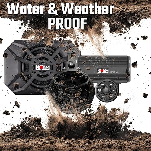 Miniatura 3 de NOAM NUTV5-S V.2 - Marine ATV/Golf Cart/UTV Stereo System kit – with 2 Waterproof LED Light Tower Speakers, Subwoofer, Weatherproof Controller with