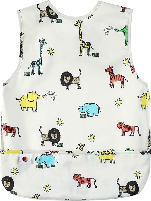Baby Bib for Eating – Waterproof Baby Smock Bib, Mess-Proof Wearable Bib Apron