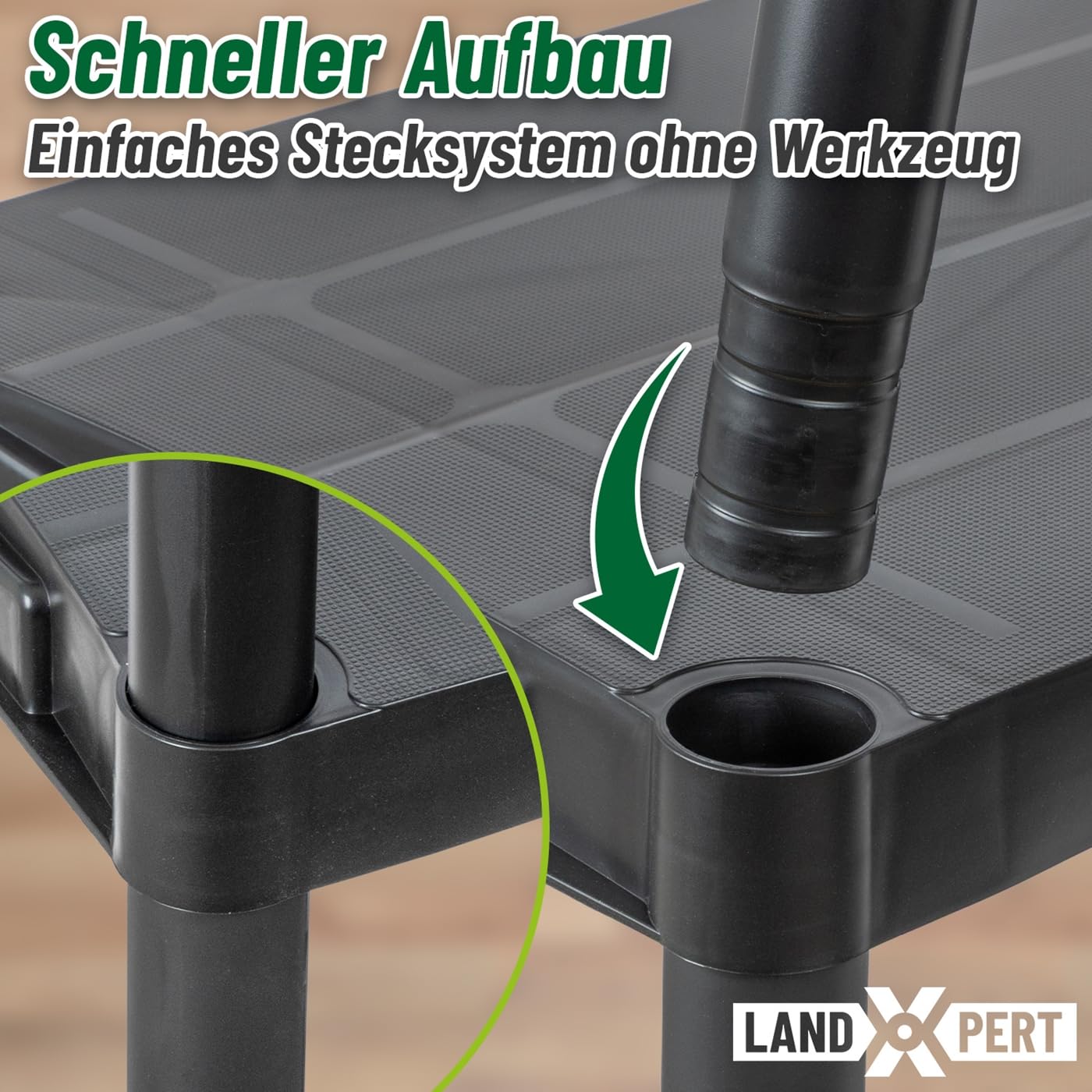 3X Kunststoffregal 4 Ebenen 61x31x131cm Schwarz Steckregal Lagerregal 100kg Tragkraft