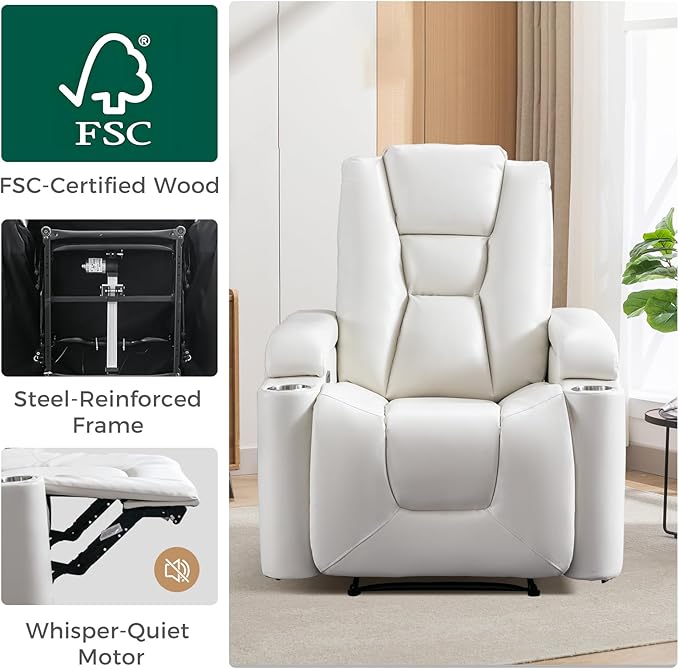 Sillón Reclinable Eléctrico Cream White 1 Plaza miniatura 6