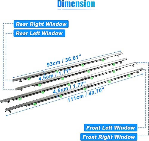 Miniatura 4 de X AUTOHAUX Cinturón de sellado de ventana para Honda CR-V 2007-2011 72450-SWA-A01 72410-SWA-A01 72410-SWA-A01 72950-SWA-A01 72910-SWA-A01 Barrido de