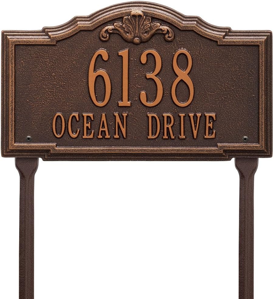 Whitehall Custom Gatewood Standard LAWN Aluminum Address Plaque 14.25" W x 8.5" H (2 Lines)
