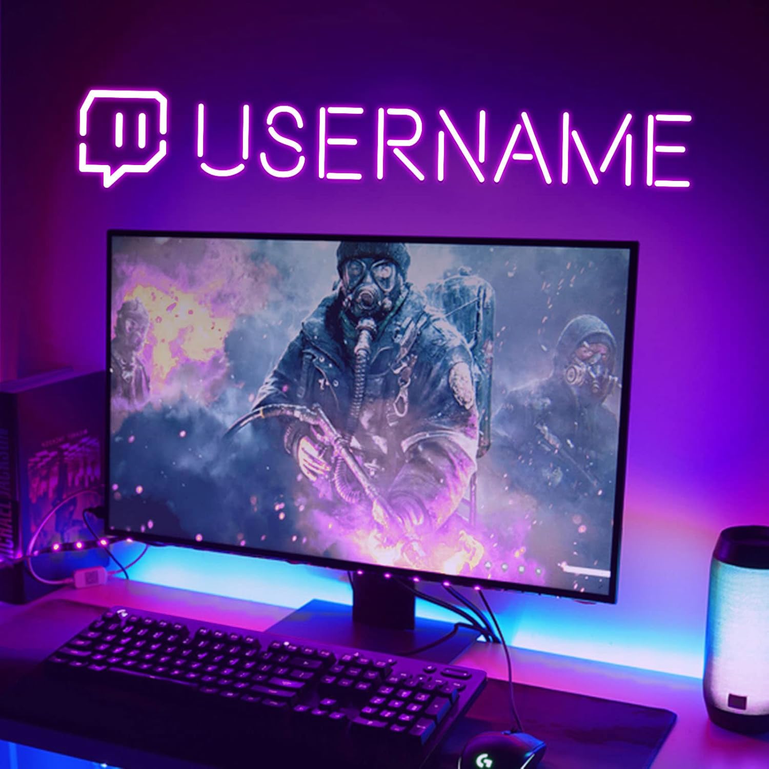 Buy Custom Twitch Neon Sign, Personalized Gamer Tag LED Neon Light