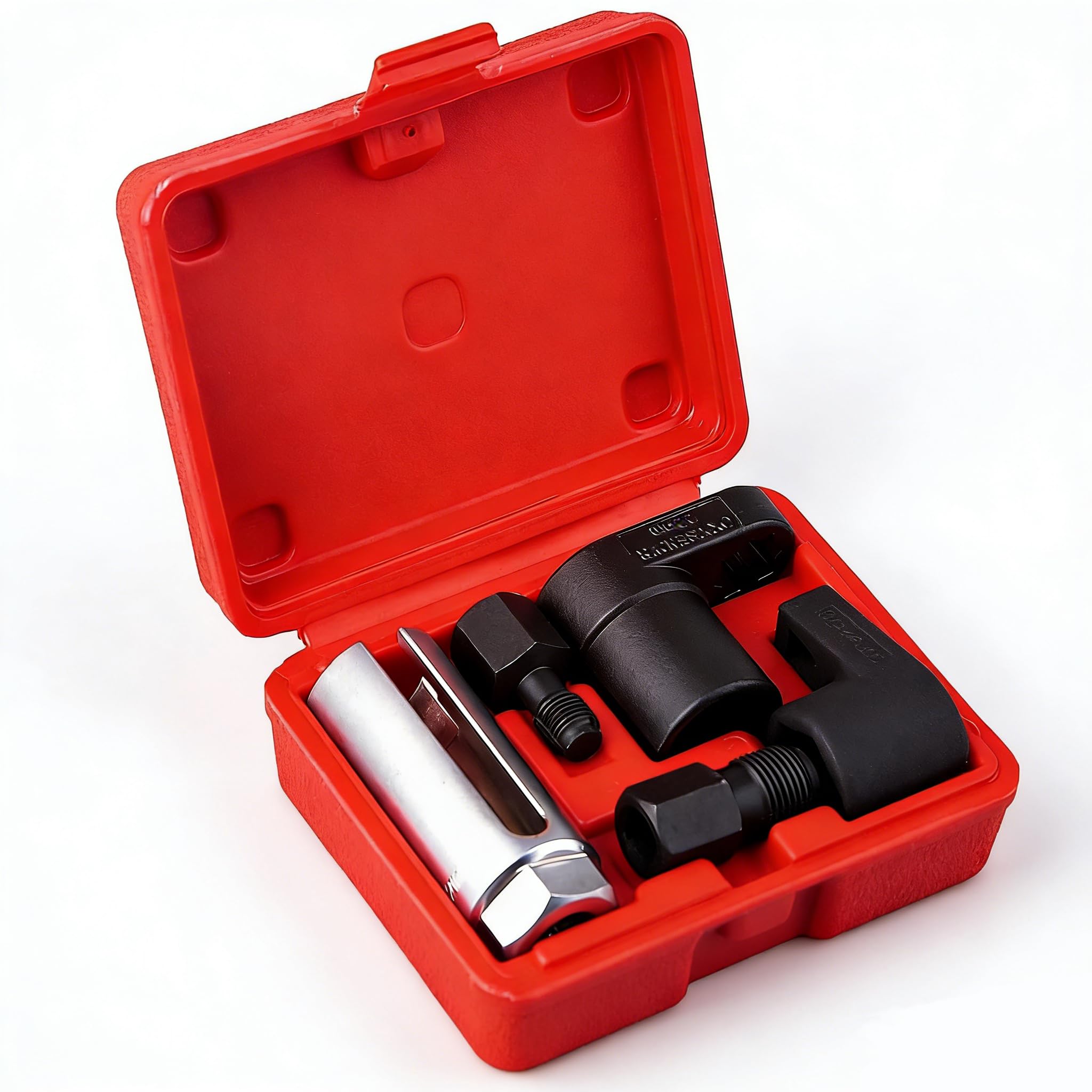 Anhoer 5-Piece Oxygen Sensor Socket Set 22mm (7/8") with Thread Chaser M12 M18, 1/2" & 3/8" Drive O2 Lambda Sensor Removal Tool Kit, Chrome-Molybdenum Steel Offset Wrench for Automotive Repair