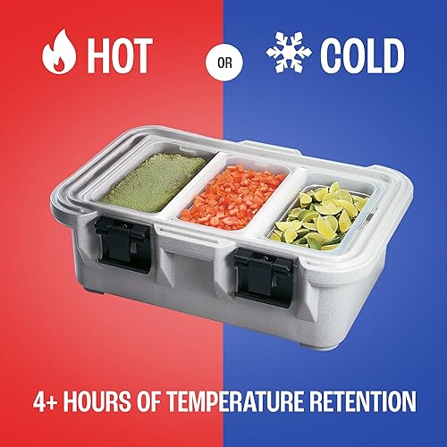 Miniatura 11 de Cambro Transportador aislado de bandeja de alimentos – Caja caliente de 6 pulgadas de profundidad y calentador de alimentos para catering