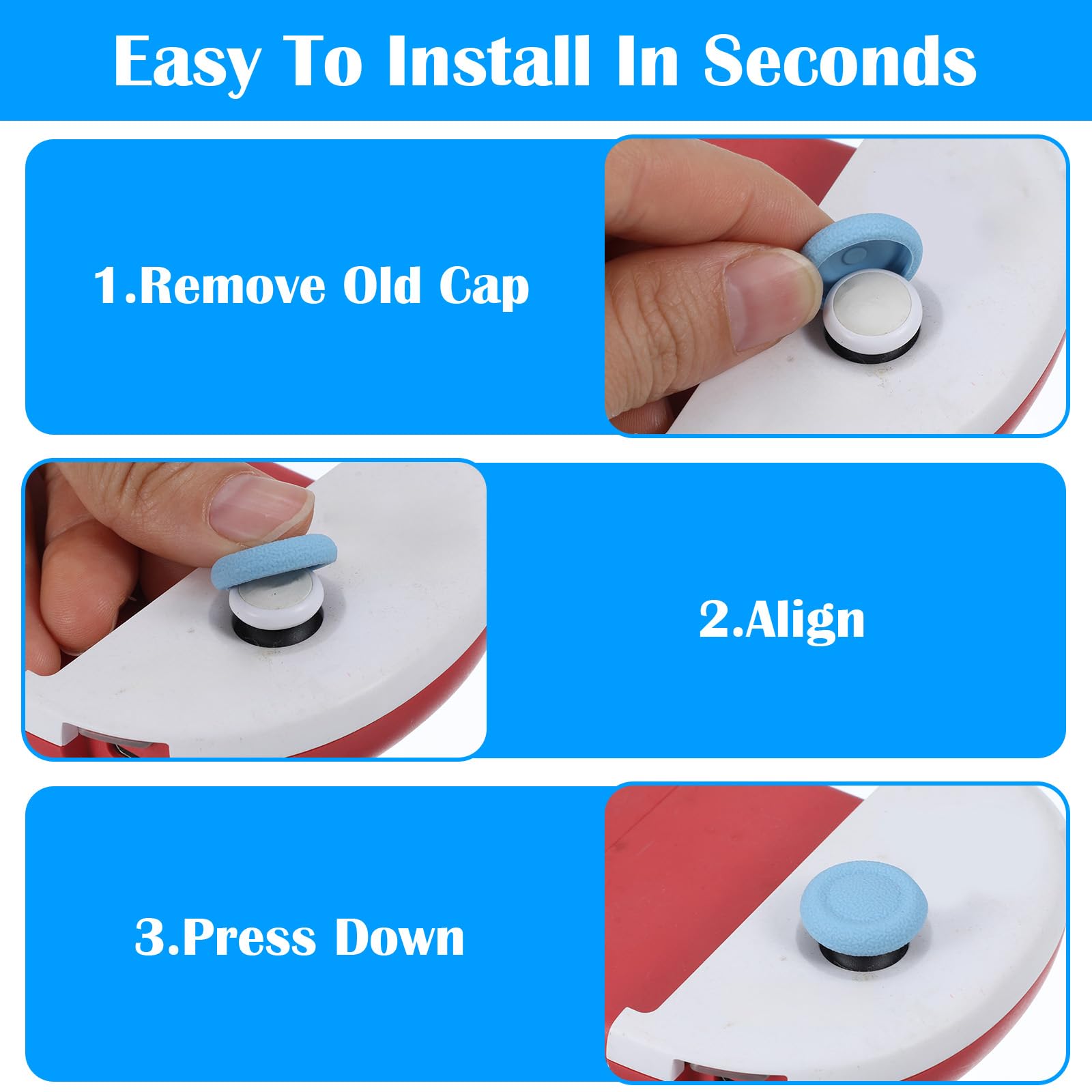 10 PCS Joystick Caps Joy Stick Thumb Grips Silicone Thumb Grips for Ps4/Ps5 Gaming Grip Protectors Replacement Parts — view 4