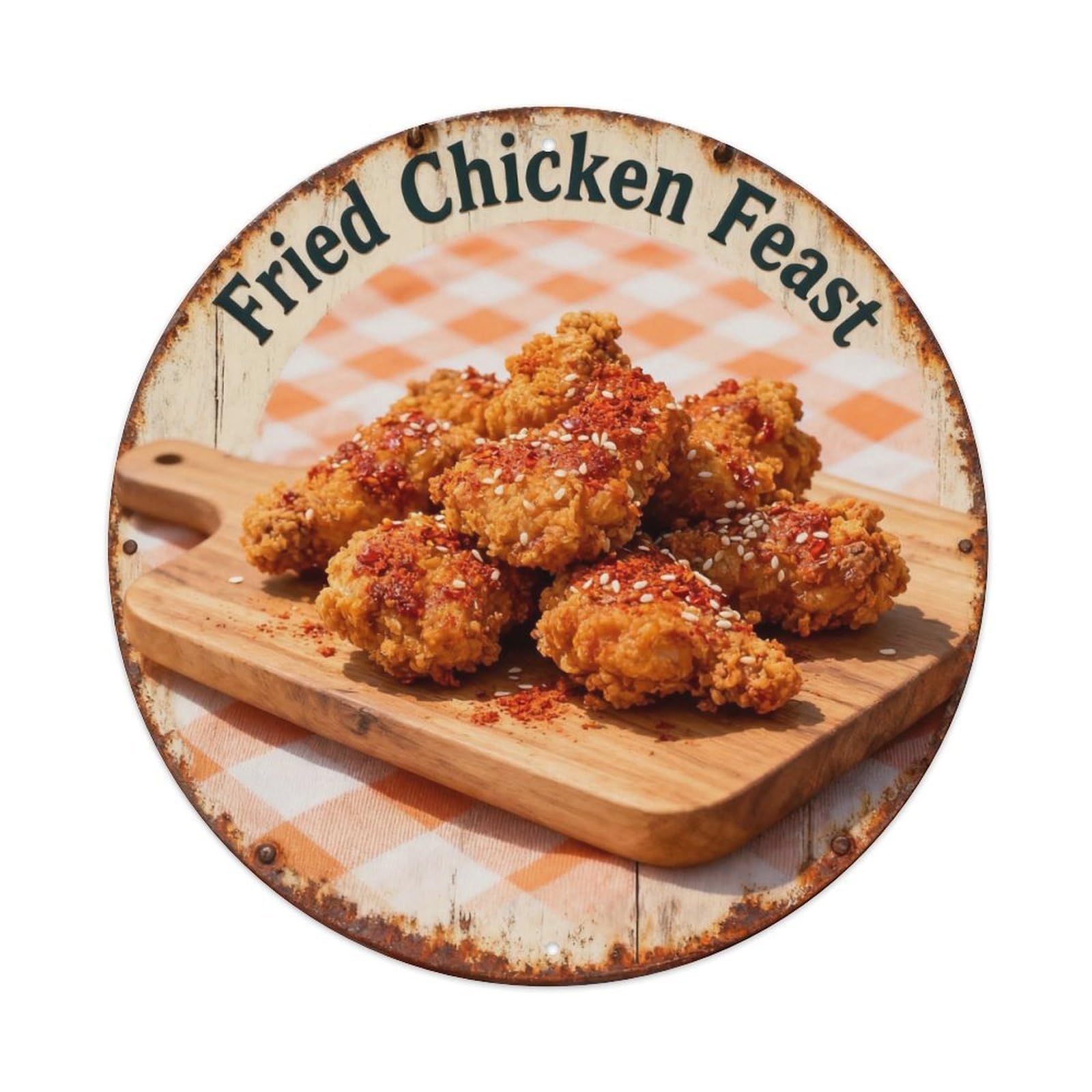 Fried Chicken Feast Sign Metal Tin Sign Plaque