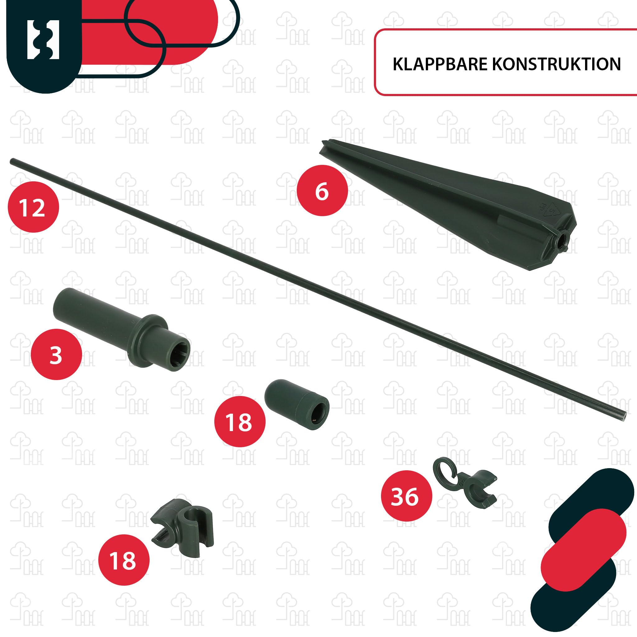 KOTARBAU® Traliccio per Rampicanti da Esterno, Tutori Pomodori 60 x 120 cm