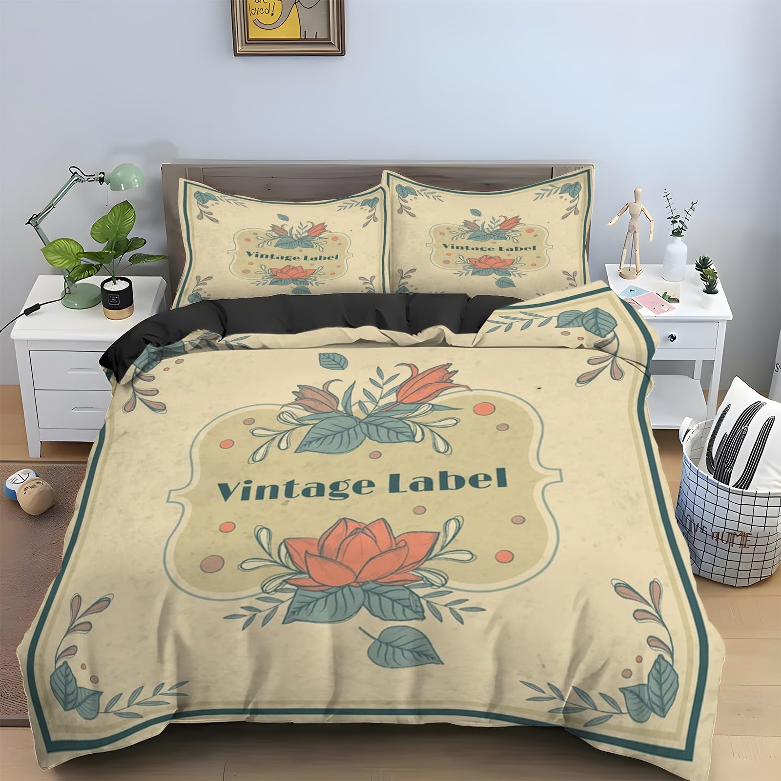 Housse de Couette 240x260 Classical avec 2 Taies d'Oreiller