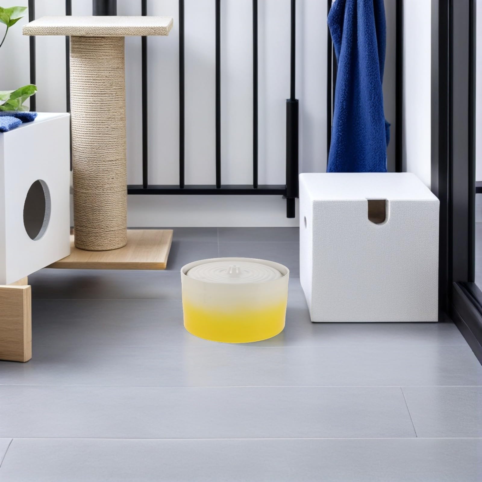 Fuente de Agua de Cerámica para Gatos de 1300ml Sistema de Calefacción Seguro y Fácil de Limpiar para Hogares Varios Gatos en Meses Fríos