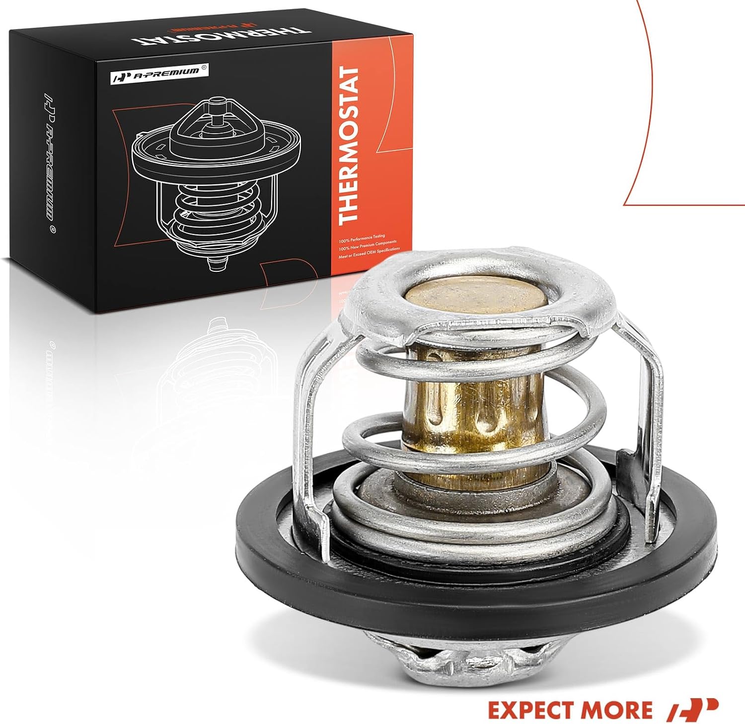 A-Premium Engine Coolant Thermostat with Seal Compatible with Lexus IS200t 16-17, IS300 18-24, NX200t 15-17, NX300 18-21, GS200t 16-17, GS300 18-19, RC200t 16-17, RC300 18-24, L4 2.0L