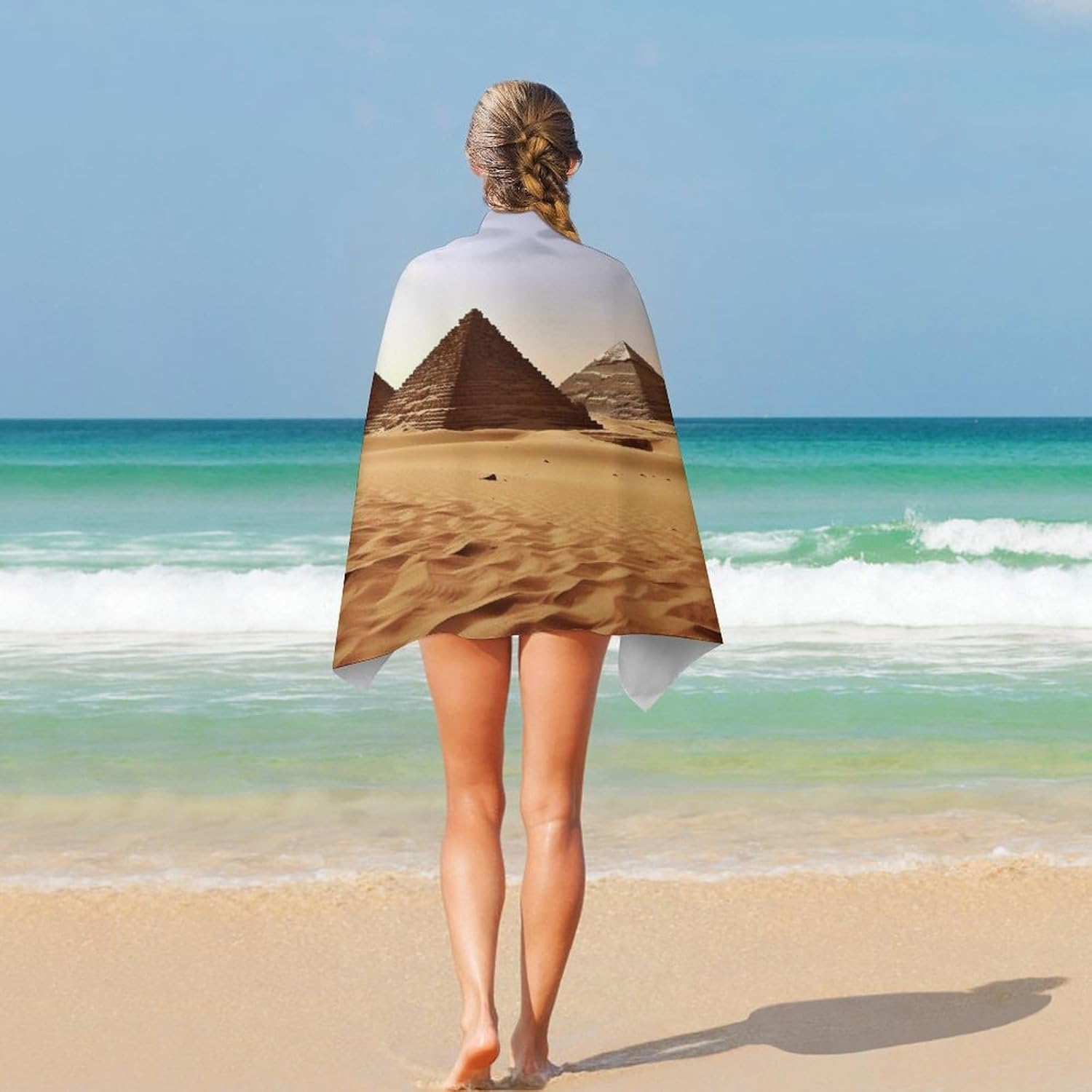Swimming Towel, Pyramid Africa Desert Printed Fashion Towel,Portable Towel,Durable Towel