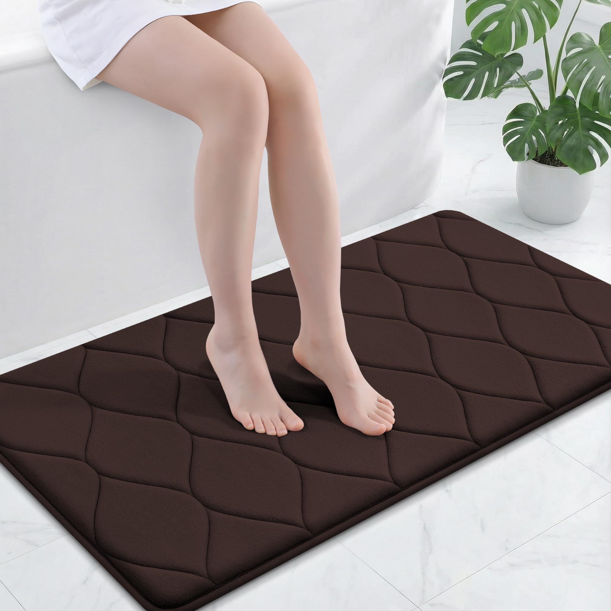 Smiry Memory Foam Bath Mat 44x24, Ultra Soft Absorbent Bathroom Rugs