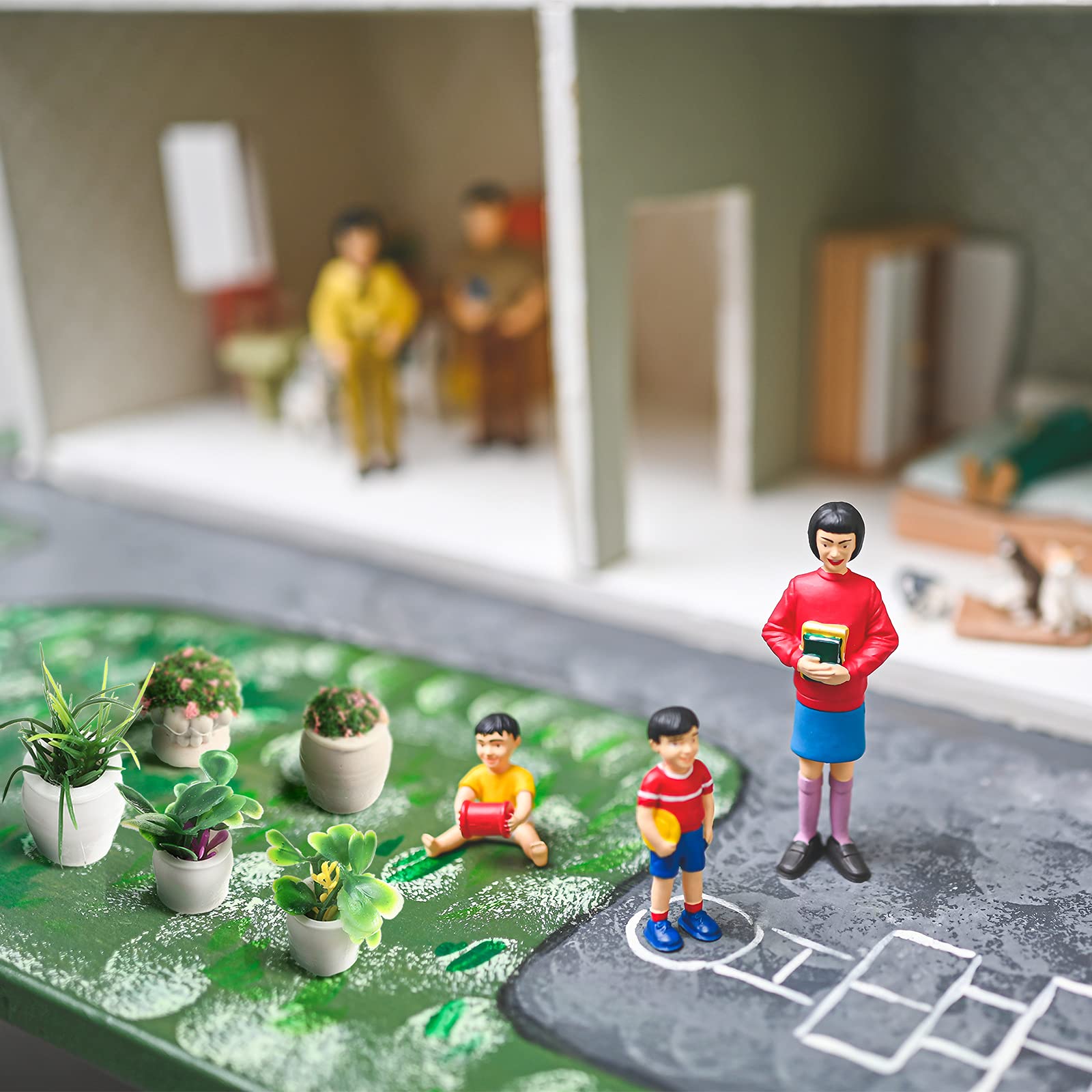 Amazon.co.jp: ミニチュア植物 鉢植え 植物 花 グリーン鉢植え 1:12