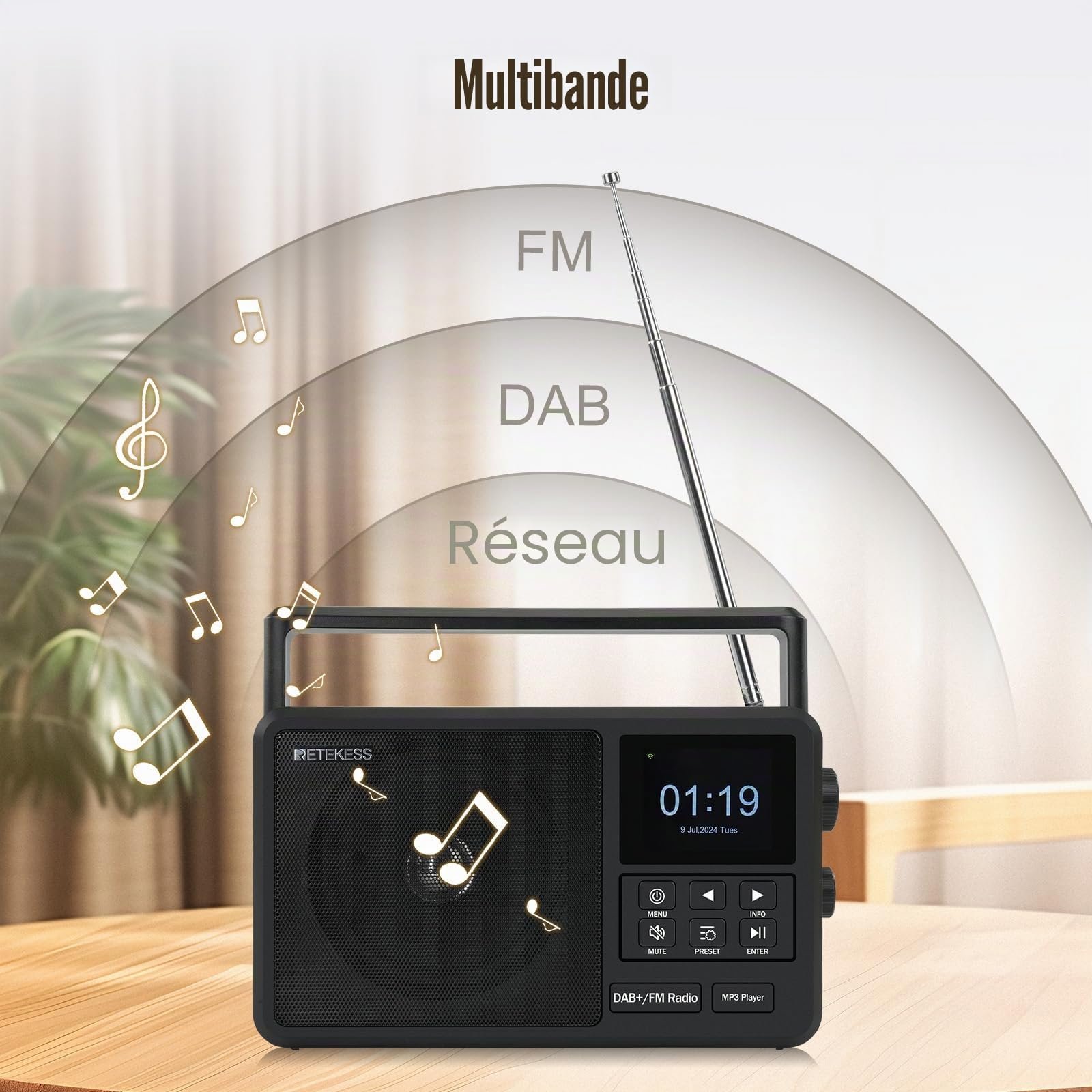 Retekess TR640 Radio Internet, Radio Numérique Dab