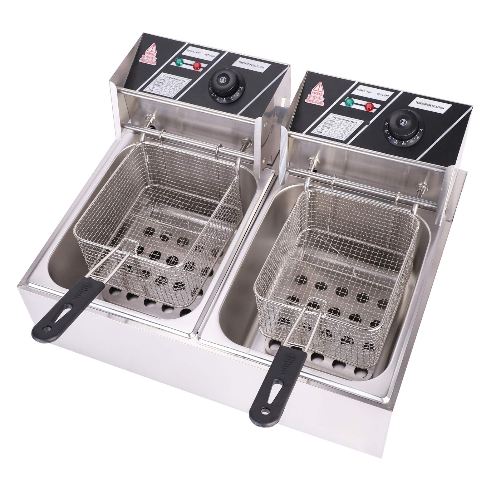 Buy ROVSUN 12L Electric Deep Fryer w/ Baskets & Lids, Countertop