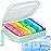 AMOOS Cute Pill Organizer 3 Times a Day, Large Daily Pill Case for Women, Portable Pill Box 7 Day for Purse with Bag & Zipper to Hold Vitamins, Medications, Fish Oils, Supplements (Cyan Blue)