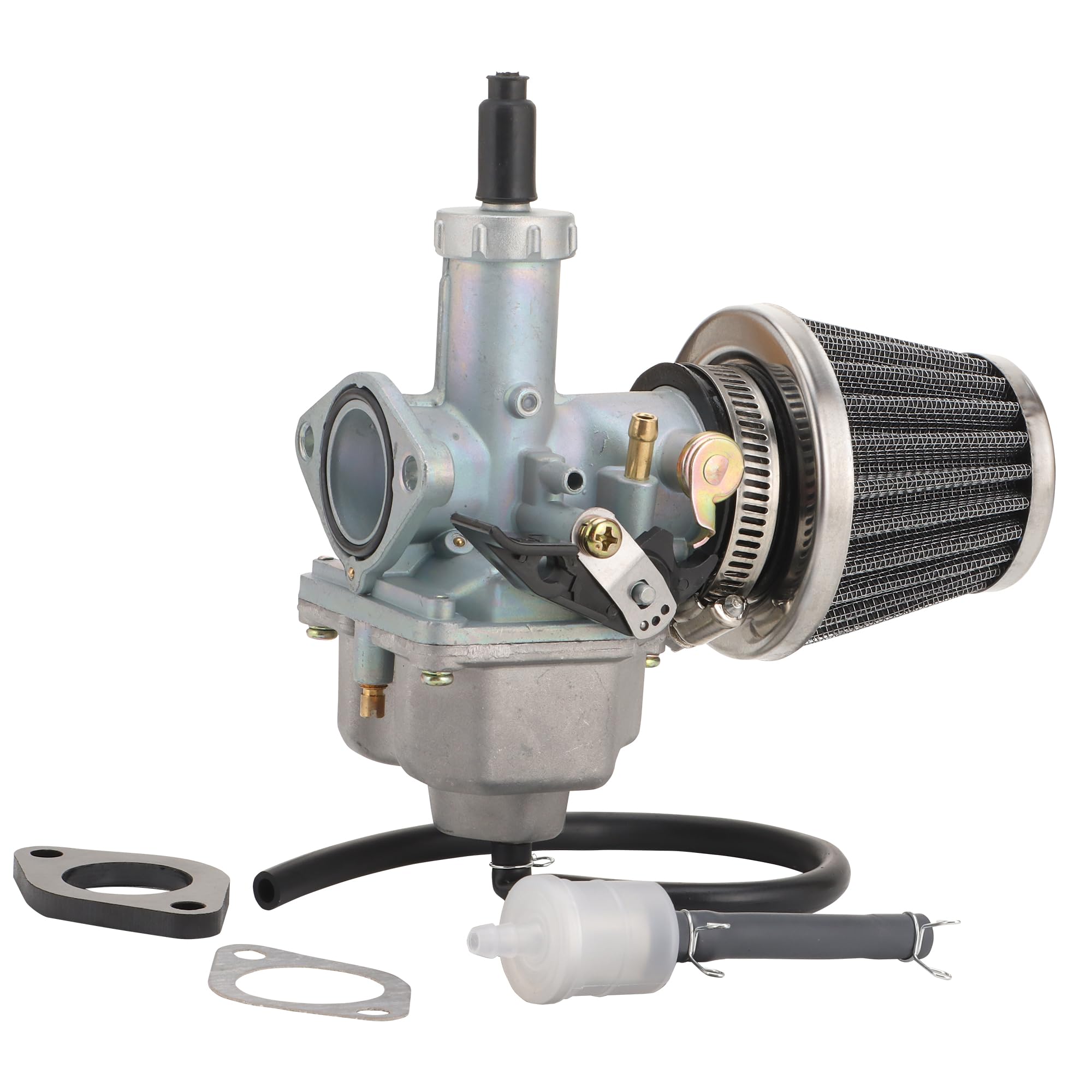 WOOSTAR 26mm Carburateur PZ26 avec Filtre à Air Filtre à Carburant Joints de Collecteur D’admission Remplacement pour 4 Temps 110cc 125cc XR100 CB125 TaoTao DB17 125 Dirt Bike ATV 4 Wheeler Quad