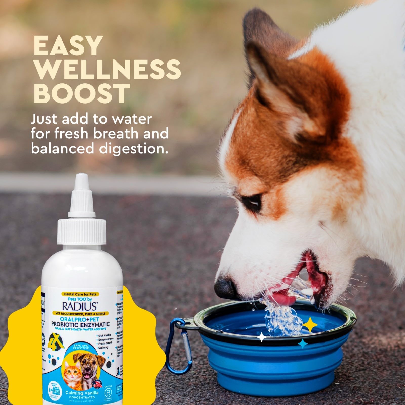 RADIUS OralPro+ Pet Probiotic Dental Water Additive (Enzymatic), Concentrate, 4 OZ, 2 Pack Pet Water - image 4