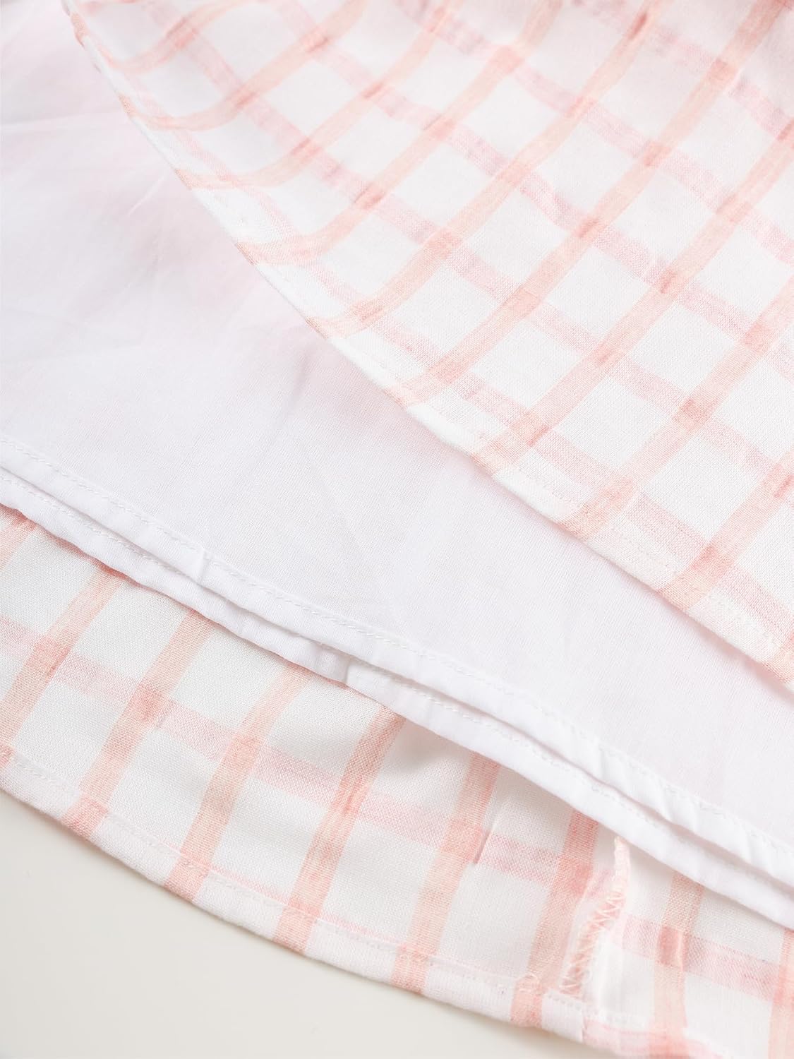 Girls Sleeveless Pink Plaid Dress Casual Summer Cotton Blend A-Line Dress for Girls 10-16Y