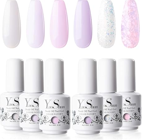 Amazon Co Jp Yaoshun ジェルポリッシュセット ピンク グリッターシリーズは6色 アートギフトボックスネイルネイルジェルuv Ledジェルポリッシュキット8ミリリットル 0ソークオフ 1 ビューティー