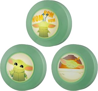 STAR WARS Mandalorian, Child LED Puck Lights, 3-Pack, Baby Yoda, Collector's Edition, Battery Powered, Wireless, Push On/Off, Portable and Convenient, Perfect for Bedrooms, Bathrooms, Green, 54468