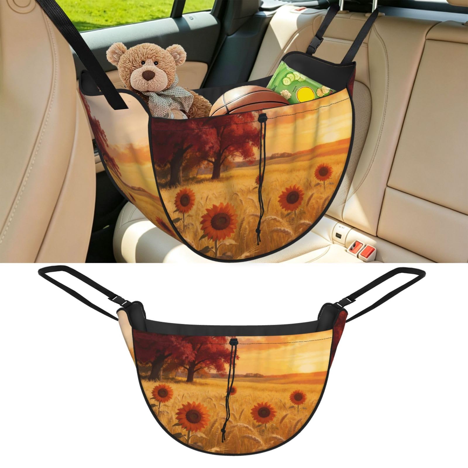 Cntdbu Black Autumn Warm Block Car Seat Organizer-Backseat Storage Bag For Travel