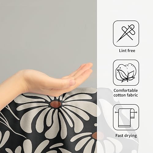 Vista 282 de Toallas de mano en blanco y negro – Toallas clásicas a rayas blancas y negras, toallas de baño modernas y sencillas, toallas de baño absorbentes