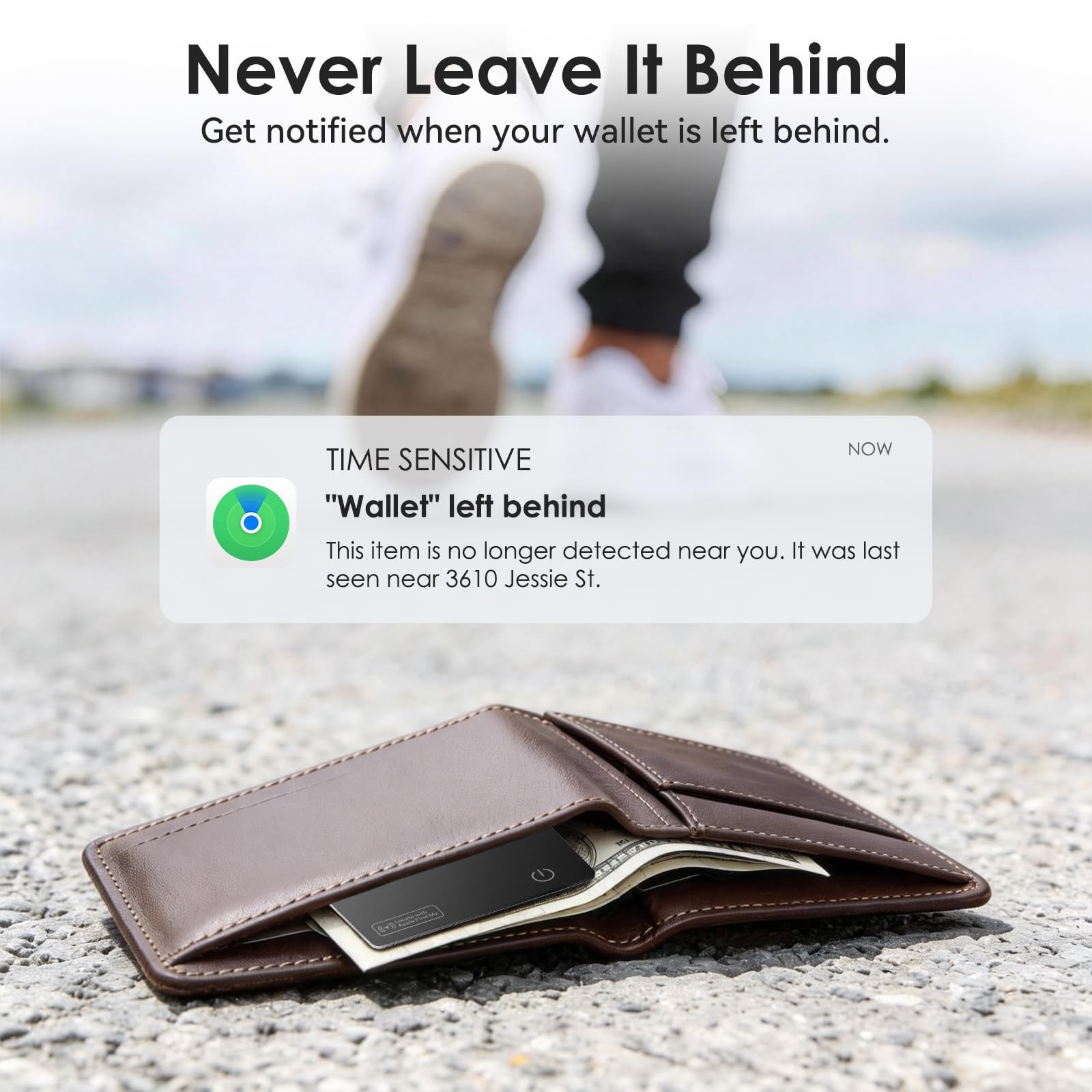Tarjeta de seguimiento de cartera compatible con Apple Find My, buscador de billetera delgado de 0.08 pulgadas, impermeable IP68, tarjeta de seguimiento para cartera, etiqueta de equipaje