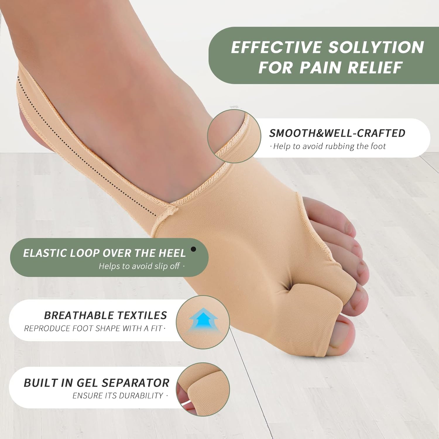 Huninpr Bunion Corrector & Bunion Relief Protector Sleeves Kit-3 Pack Set,Non-Surgical Hallux Valgus Correction, Big Toe Separator Pain Relief, Big Toe Straightener Pain Relief(Beige) : Everything Else
