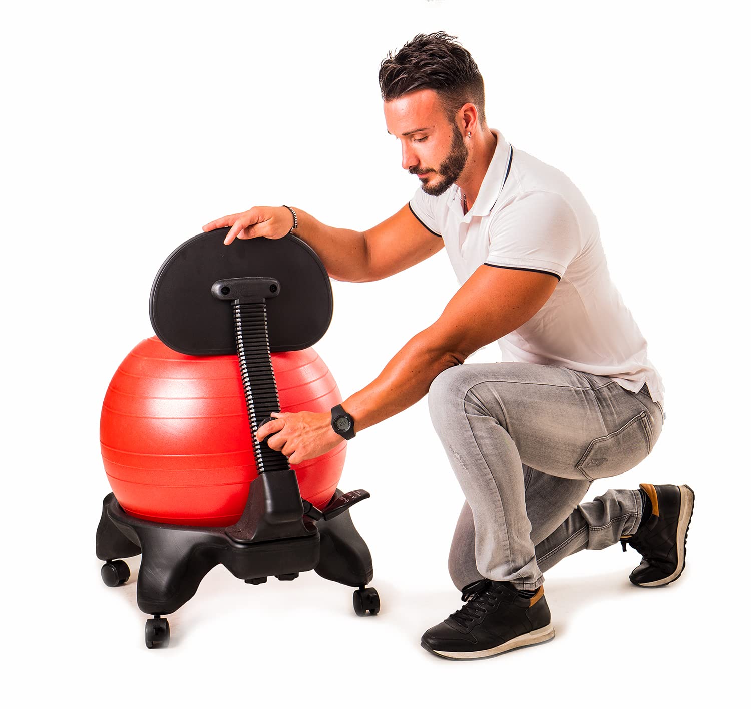 Kikka Active Chair Chaise Ergonomique avec Boule Gonflable (Noir, Plus)