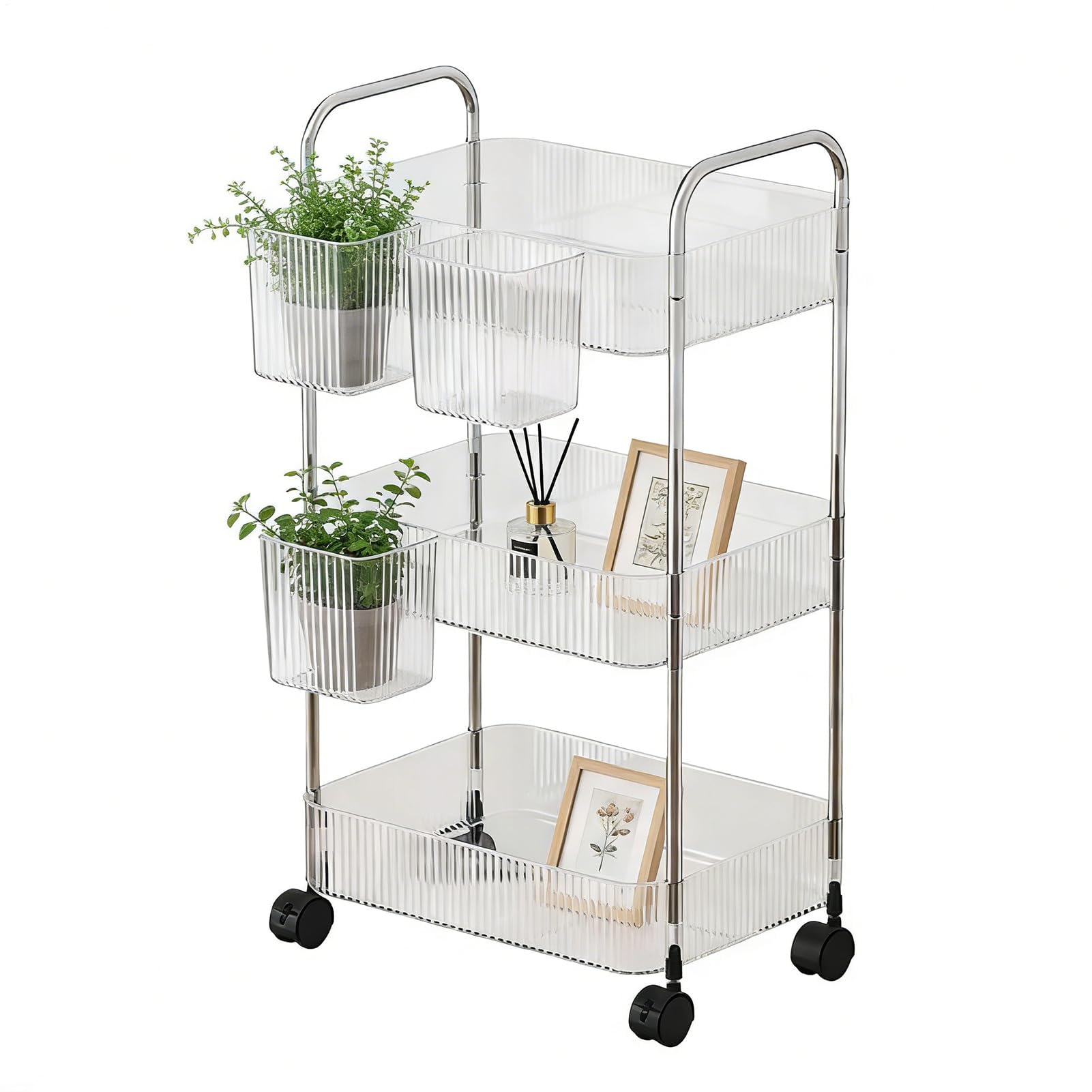 Carrito rodante multifuncional, versátil para manualidades, sala de estar, cocina, baño y lavandería, carrito le Utili con amplio espacio
