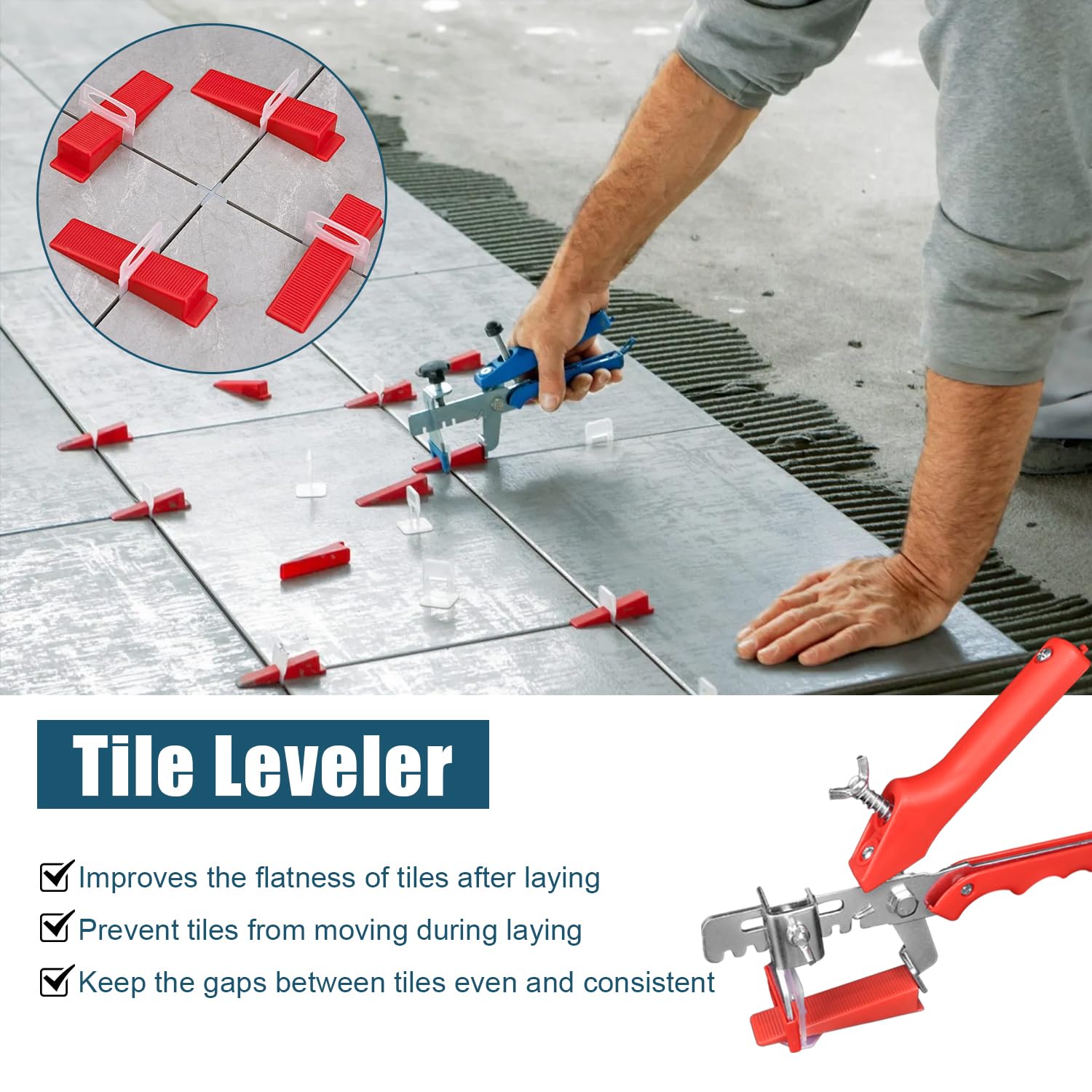 601 Piezas Niveladores de Azulejos Cuñas Niveladoras Suelo Clips Espaciadores de 3 mm Sistema de Nivelación de Azulejos con Pinza de Ajuste de Baldosas para la Ayuda a la Colocación de Baldosas