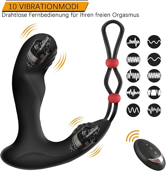 Estimulador de próstata con anillo de pene de silicona motores ...