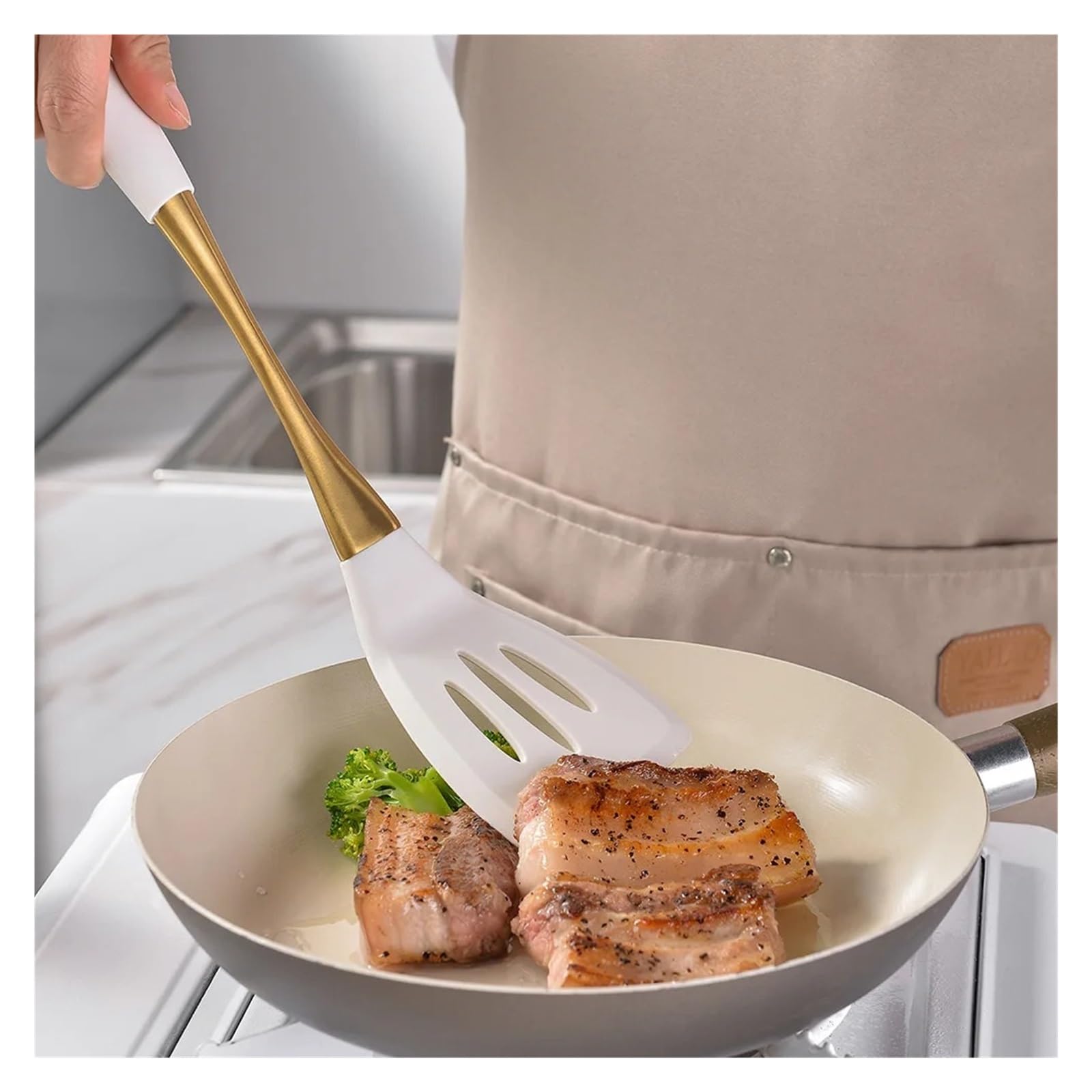 Generico Utensili da Cucina, Utensili da Cucina in Silicone con spatola for Paletta for scolapasta(8pcs)