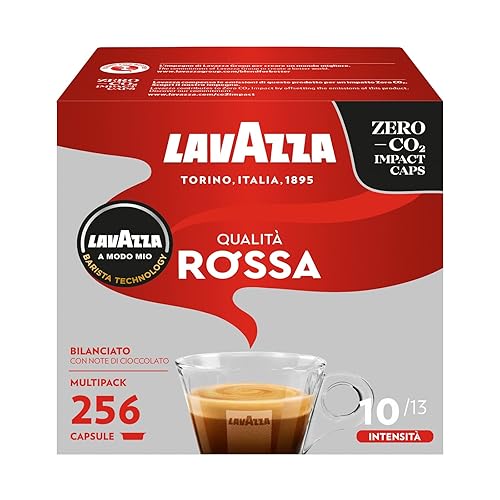 Immagine del prodotto Lavazza, A Modo Mio Qualità Rossa, 256 Capsule Caffè, per un Espresso con Note Aromatiche di Cioccolato e Frutta Secca, Arabica e Robusta, Intensità 10/13, Tostatura Media, 16 Confezioni da 16 pezzi