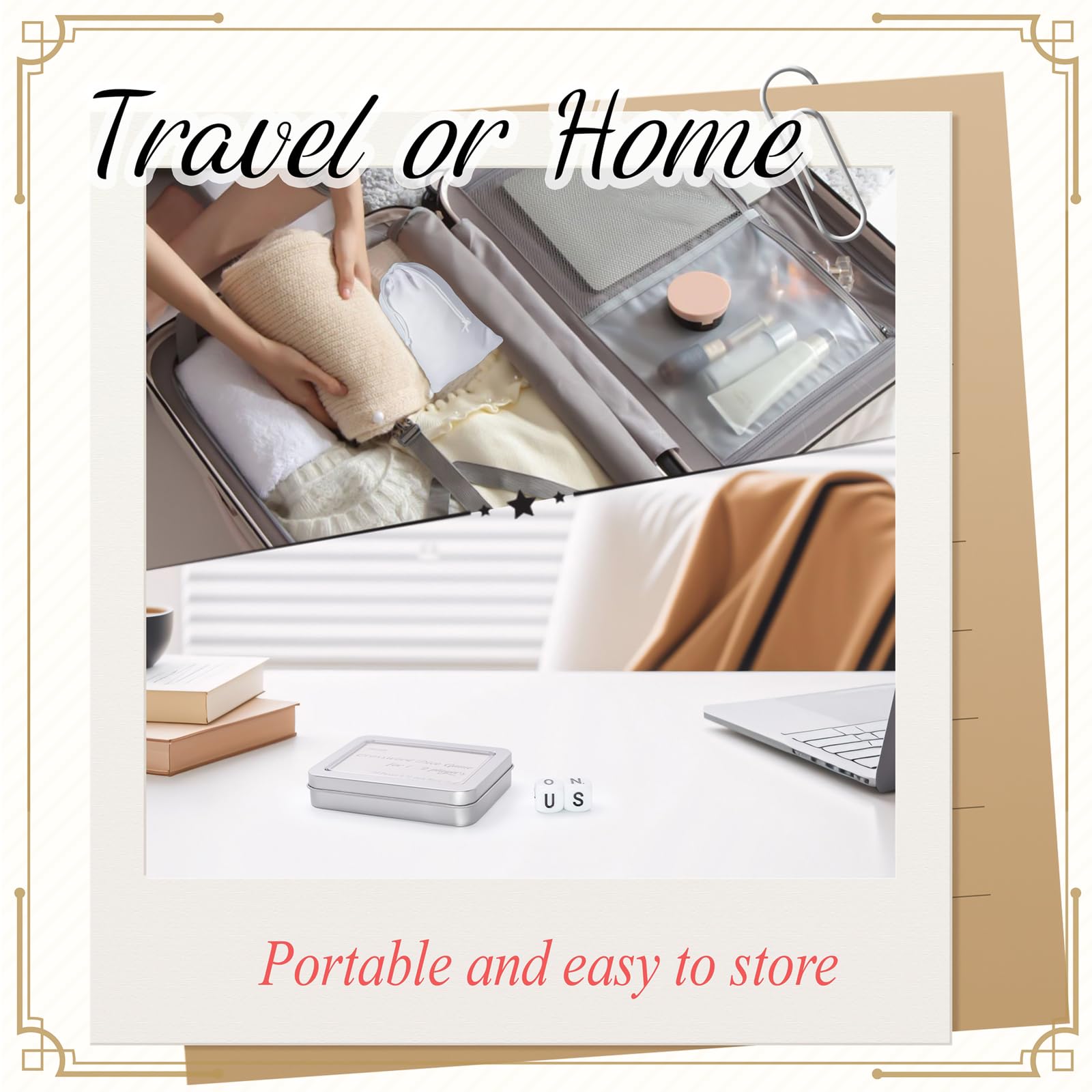 12 Pcs The Crossword Solitaire Game in White with Tin Box & Velvet Bag, Large Spelling Letter Dice Game for Adults, Travel & Game Night - Image 6