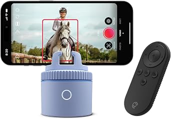 Pivo Equestrian Pod Auto Tracking Phone Holder, Face, Body & Horse Tracker, 360 Rotation, 6 Speed, Stand for Video Recording with Remote Control Blue