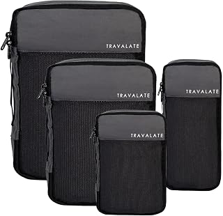 TRAVALATE Polyester 4 Various Sizes Set 4 Packing Cubes - Grey