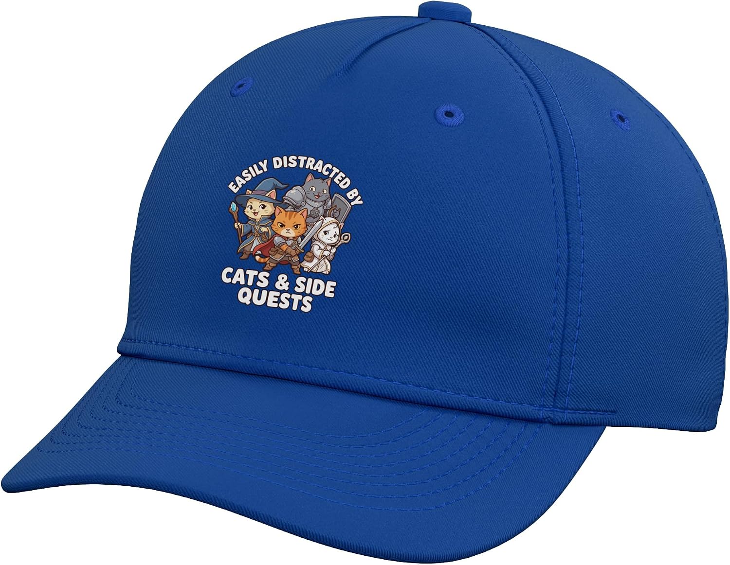 Easily Distracted by Cats and Side Quests Kawaii Fantasy Adjustable Baseball Hat
