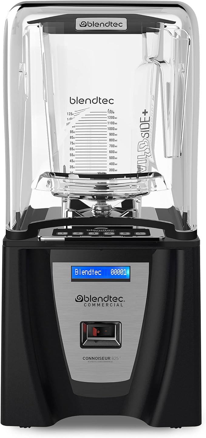 Blendtec Connoisseur 825 Black Food Blender with Sound Enclosure and 2 WildSide+