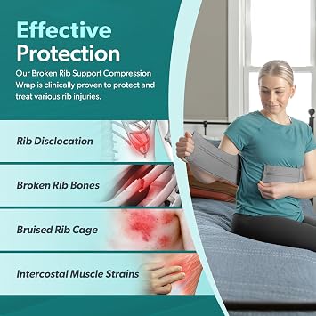 BraceAbility Broken Rib Brace for Women and Men - Rib Protector Compression Wrap, Chest Support Belt for Bruised, Fractured, Dislocated Ribs, Costochondritis Relief, Sternum Brace (Female - Gray)