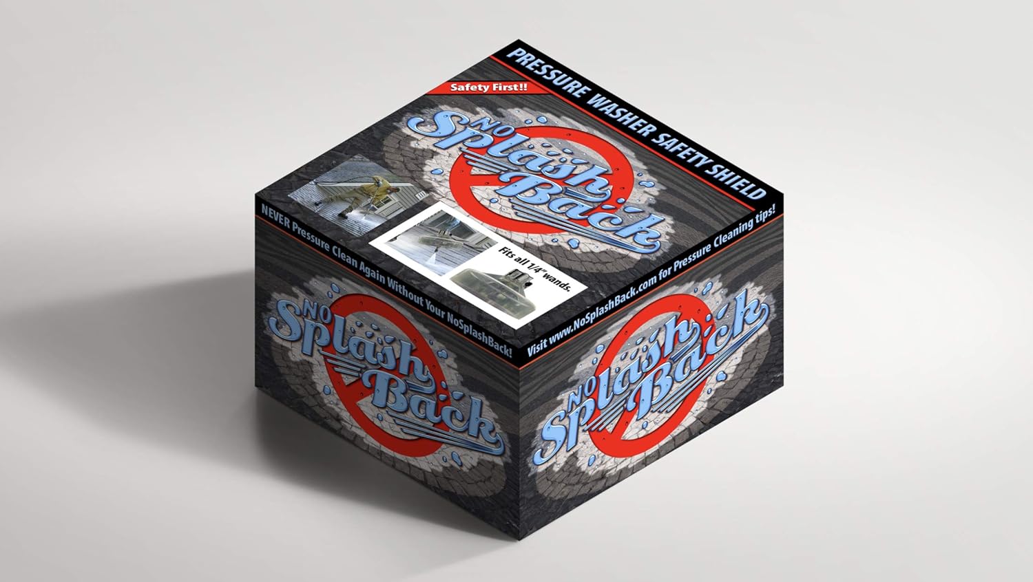 Patented “NoSplashBack™” Pressure Washer Safety Shield