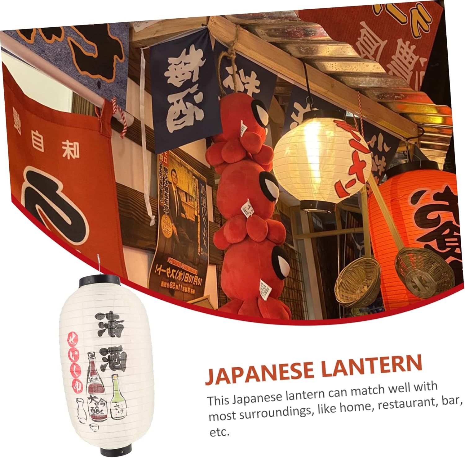 DOITOOL 3pcs Japanese Lantern Ramen Bar Paper Lantern Japanese Hanging Lantern Decoracion para De Mujer Interior Silk Lantern Hanging Paper Silk Cloth Cooking